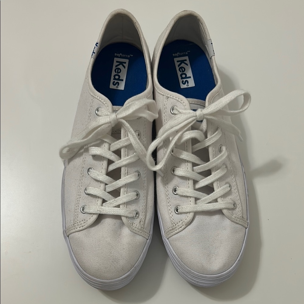 Women’s Keds Triple Up White Canvas Sneakers size 8.5